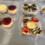 drizzled mini cheesecakes