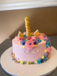 unicorn small pink cake